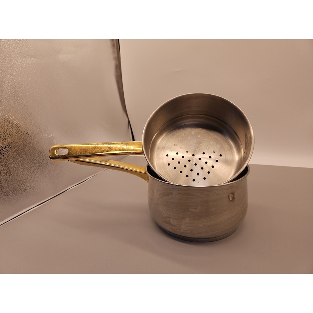 1998 Cuisine Cookware Command Performance‎ Gold Stainless Steel Steamer No Lid